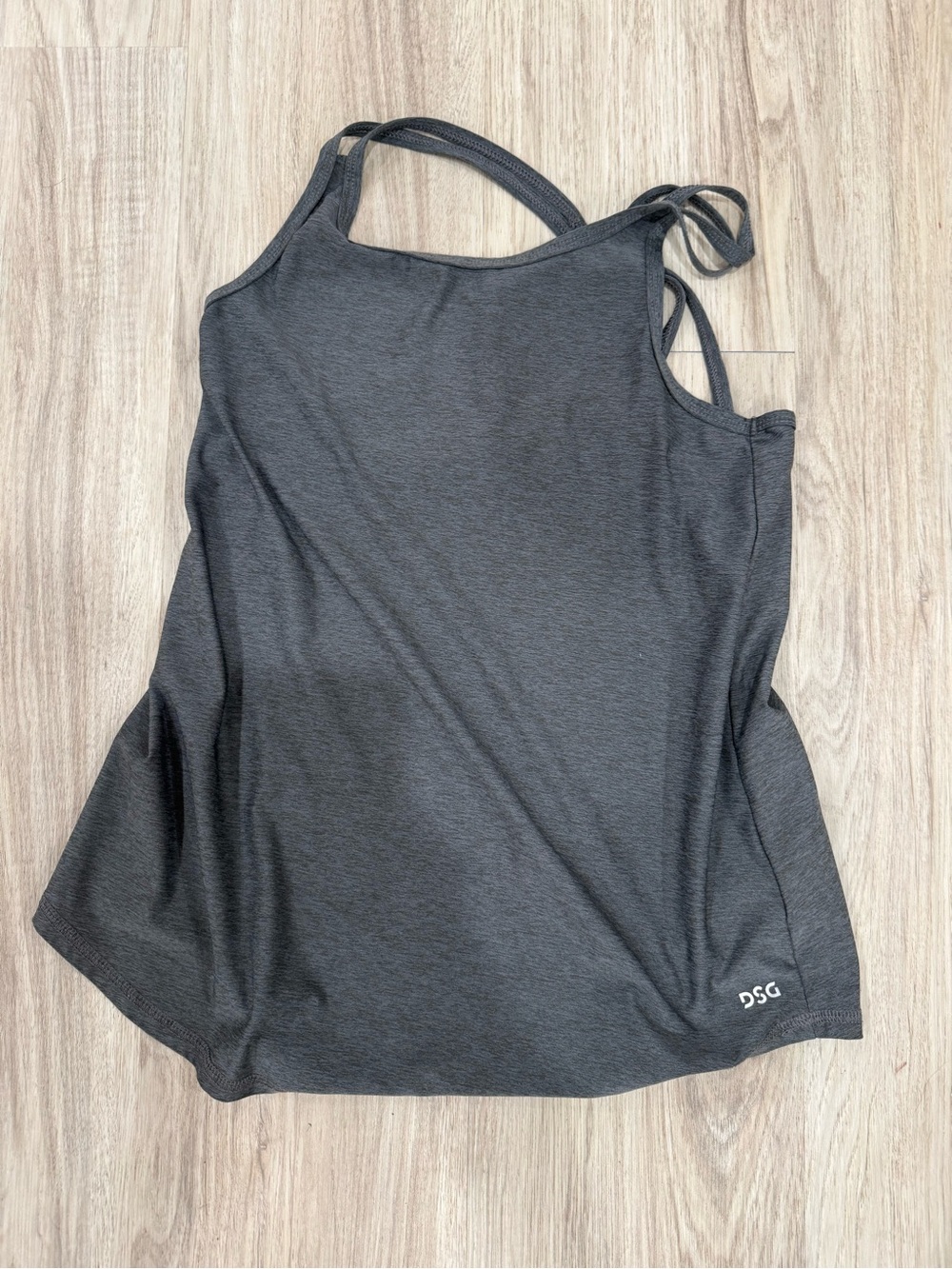 DSG Dark Charcoal Gray Double-Strap Workout Tank